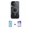 MARSİLYAN™- iPhone 11 Kılıf Yadigar Klasik Özel Seri - Siyah Bilvis 5in1 3D Magic Cam Ekran Koruyucu + Neon Fosforlu Kamera Lens - YL