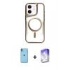 MARSİLYAN™- iPhone 11 Kılıf Yadigar Klasik Özel Seri - Siyah Bilvis 5in1 3D Magic Cam Ekran Koruyucu + Neon Fosforlu Kamera Lens - MI