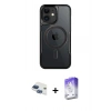 MARSİLYAN™- iPhone 11 Kılıf Yadigar Klasik Özel Seri - Siyah Bilvis 5in1 3D Magic Cam Ekran Koruyucu + Pers Alüminyum Kamera Lens - LT
