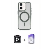 MARSİLYAN™- iPhone 11 Kılıf Yadigar Klasik Özel Seri - Siyah Bilvis 5in1 3D Magic Cam Ekran Koruyucu + PVD Metal Kamera Lens - YL