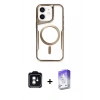 MARSİLYAN™- iPhone 11 Kılıf Yadigar Klasik Özel Seri - Siyah Bilvis 5in1 3D Magic Cam Ekran Koruyucu + PVD Metal Kamera Lens - YL