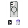 MARSİLYAN™- iPhone 11 Kılıf Yadigar Klasik Özel Seri - Siyah Bilvis 5in1 3D Magic Cam Ekran Koruyucu + PVD Metal Kamera Lens - SH