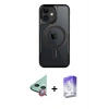MARSİLYAN™- iPhone 11 Kılıf Yadigar Klasik Özel Seri - Siyah Bilvis 5in1 3D Magic Cam Ekran Koruyucu + Raze Metal Kamera Lens - KI