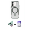 MARSİLYAN™- iPhone 11 Kılıf Yadigar Klasik Özel Seri - Siyah Bilvis 5in1 3D Magic Cam Ekran Koruyucu + Raze Metal Kamera Lens - KI