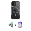 MARSİLYAN™- iPhone 11 Kılıf Yadigar Klasik Özel Seri - Siyah Bilvis 5in1 3D Magic Cam Ekran Koruyucu + Raze Metal Kamera Lens - KI