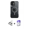 MARSİLYAN™- iPhone 11 Kılıf Yadigar Klasik Özel Seri - Siyah Bilvis 5in1 3D Magic Cam Ekran Koruyucu + Raze Metal Kamera Lens - GS