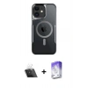 MARSİLYAN™- iPhone 11 Kılıf Yadigar Klasik Özel Seri - Siyah Bilvis 5in1 3D Magic Cam Ekran Koruyucu + Kamera Lens Koruma Cam - SF