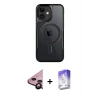 MARSİLYAN™- iPhone 11 Kılıf Yadigar Klasik Özel Seri - Siyah Bilvis 5in1 3D Magic Cam Ekran Koruyucu + Raze Metal Kamera Lens - SH