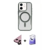 MARSİLYAN™- iPhone 11 Kılıf Yadigar Klasik Özel Seri - Siyah Bilvis 5in1 5D Magic Hayalet Cam Ekran Koruyucu + Siyah Raze Metal Kamera Lens