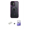 MARSİLYAN™- iPhone 11 Kılıf Yadigar Klasik Özel Seri - Siyah Bilvis 5in1 5D Magic Hayalet Cam Ekran Koruyucu + Renkli Kamera Lens Koruma Cam - TU