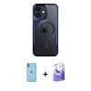 MARSİLYAN™- iPhone 11 Kılıf Yadigar Klasik Özel Seri - Siyah Bilvis 5in1 5D Magic Hayalet Cam Ekran Koruyucu + Neon Fosforlu Kamera Lens - YL