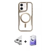 MARSİLYAN™- iPhone 11 Kılıf Yadigar Klasik Özel Seri - Siyah Bilvis 5in1 5D Magic Hayalet Cam Ekran Koruyucu + Raze Metal Kamera Lens - GS