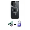 MARSİLYAN™- iPhone 11 Kılıf Yadigar Klasik Özel Seri - Siyah Bilvis 5in1 5D Magic Hayalet Cam Ekran Koruyucu + Raze Metal Kamera Lens - KI