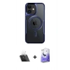 MARSİLYAN™- iPhone 11 Kılıf Yadigar Klasik Özel Seri - Siyah Bilvis 5in1 5D Magic Hayalet Cam Ekran Koruyucu + Kamera Lens Koruma Cam - SF