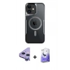 MARSİLYAN™- iPhone 11 Kılıf Yadigar Klasik Özel Seri - Siyah Bilvis 5in1 5D Magic Hayalet Cam Ekran Koruyucu + Raze Metal Kamera Lens - MR