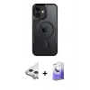 MARSİLYAN™- iPhone 11 Kılıf Yadigar Klasik Özel Seri - Siyah Bilvis 5in1 5D Magic Hayalet Cam Ekran Koruyucu + Raze Metal Kamera Lens - GS