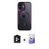 MARSİLYAN™- iPhone 11 Kılıf Yadigar Klasik Özel Seri - Siyah Bilvis 5in1 5D Magic Hayalet Cam Ekran Koruyucu + PVD Metal Kamera Lens - YL