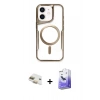 MARSİLYAN™- iPhone 11 Kılıf Yadigar Klasik Özel Seri - Siyah Bilvis 5in1 5D Magic Hayalet Cam Ekran Koruyucu + Pers Alüminyum Kamera Lens - GD