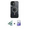 MARSİLYAN™- iPhone 11 Kılıf Yadigar Klasik Özel Seri - Siyah Bilvis 5in1 5D Magic Hayalet Cam Ekran Koruyucu + Raze Metal Kamera Lens - MI