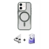MARSİLYAN™- iPhone 11 Kılıf Yadigar Klasik Özel Seri - Siyah Bilvis 5in1 5D Magic Hayalet Cam Ekran Koruyucu + Raze Metal Kamera Lens - GS
