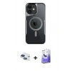 MARSİLYAN™- iPhone 11 Kılıf Yadigar Klasik Özel Seri - Siyah Bilvis 5in1 5D Magic Hayalet Cam Ekran Koruyucu + Pers Alüminyum Kamera Lens - LT