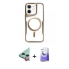 MARSİLYAN™- iPhone 11 Kılıf Yadigar Klasik Özel Seri - Siyah Bilvis 5in1 5D Magic Hayalet Cam Ekran Koruyucu + Raze Metal Kamera Lens - KI