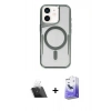 MARSİLYAN™- iPhone 11 Kılıf Yadigar Klasik Özel Seri - Siyah Bilvis 5in1 5D Magic Hayalet Cam Ekran Koruyucu + Şeffaf Kamera Lens Koruma Cam