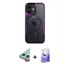 MARSİLYAN™- iPhone 11 Kılıf Yadigar Klasik Özel Seri - Siyah Bilvis 5in1 5D Magic Hayalet Cam Ekran Koruyucu + Raze Metal Kamera Lens - KI