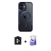 MARSİLYAN™- iPhone 11 Kılıf Yadigar Klasik Özel Seri - Siyah Bilvis 5in1 5D Magic Hayalet Cam Ekran Koruyucu + PVD Metal Kamera Lens - SH