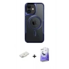 MARSİLYAN™- iPhone 11 Kılıf Yadigar Klasik Özel Seri - Siyah Bilvis 5in1 5D Magic Hayalet Cam Ekran Koruyucu + Pembe Renkli Kamera Lens Koruma Cam