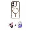 MARSİLYAN™- iPhone 11 Kılıf Yadigar Klasik Özel Seri - Siyah Bilvis 5in1 5D Magic Hayalet Cam Ekran Koruyucu + Siyah Raze Metal Kamera Lens