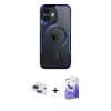 MARSİLYAN™- iPhone 11 Kılıf Yadigar Klasik Özel Seri - Siyah Bilvis 5in1 5D Magic Hayalet Cam Ekran Koruyucu + Pers Alüminyum Kamera Lens - LT