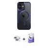MARSİLYAN™- iPhone 11 Kılıf Yadigar Klasik Özel Seri - Siyah Bilvis 5in1 5D Magic Hayalet Cam Ekran Koruyucu + Pers Alüminyum Kamera Lens - GI