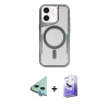 MARSİLYAN™- iPhone 11 Kılıf Yadigar Klasik Özel Seri - Siyah Bilvis 5in1 5D Magic Hayalet Cam Ekran Koruyucu + Raze Metal Kamera Lens - MI