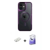 MARSİLYAN™- iPhone 11 Kılıf Yadigar Klasik Özel Seri - Siyah Bilvis 5in1 5D Magic Hayalet Cam Ekran Koruyucu + Renkli Kamera Lens Koruma Cam - SI