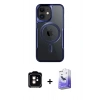 MARSİLYAN™- iPhone 11 Kılıf Yadigar Klasik Özel Seri - Siyah Bilvis 5in1 5D Magic Hayalet Cam Ekran Koruyucu + Turuncu PVD Metal Kamera Lens