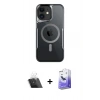 MARSİLYAN™- iPhone 11 Kılıf Yadigar Klasik Özel Seri - Siyah Bilvis 5in1 5D Magic Hayalet Cam Ekran Koruyucu + Kamera Lens Koruma Cam - SF