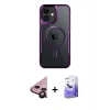MARSİLYAN™- iPhone 11 Kılıf Yadigar Klasik Özel Seri - Siyah Bilvis 5in1 5D Magic Hayalet Cam Ekran Koruyucu + Siyah Raze Metal Kamera Lens