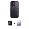 MARSİLYAN™- iPhone 11 Kılıf Yadigar Klasik Özel Seri - Siyah Bilvis 5in1 5D Magic Hayalet Cam Ekran Koruyucu + Turuncu PVD Metal Kamera Lens