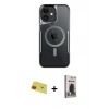 MARSİLYAN™- iPhone 11 Kılıf Yadigar Klasik Özel Seri - Siyah Bilvis Hayalet Cam Ekran Koruyucu + Rainbow Kamera Lens Koruma Cam - KI