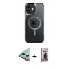 MARSİLYAN™- iPhone 11 Kılıf Yadigar Klasik Özel Seri - Siyah Bilvis Hayalet Cam Ekran Koruyucu + Raze Metal Kamera Lens - KI