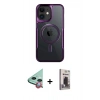 MARSİLYAN™- iPhone 11 Kılıf Yadigar Klasik Özel Seri - Siyah Bilvis Hayalet Cam Ekran Koruyucu + Raze Metal Kamera Lens - KI