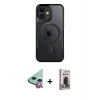 MARSİLYAN™- iPhone 11 Kılıf Yadigar Klasik Özel Seri - Siyah Bilvis Hayalet Cam Ekran Koruyucu + Raze Metal Kamera Lens - KI
