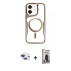 MARSİLYAN™- iPhone 11 Kılıf Yadigar Klasik Özel Seri - Siyah Bilvis Hayalet Cam Ekran Koruyucu + Pers Alüminyum Kamera Lens - LT