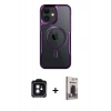 MARSİLYAN™- iPhone 11 Kılıf Yadigar Klasik Özel Seri - Siyah Bilvis Hayalet Cam Ekran Koruyucu + PVD Metal Kamera Lens - SH