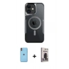 MARSİLYAN™- iPhone 11 Kılıf Yadigar Klasik Özel Seri - Siyah Bilvis Hayalet Cam Ekran Koruyucu + Neon Fosforlu Kamera Lens - TU