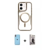MARSİLYAN™- iPhone 11 Kılıf Yadigar Klasik Özel Seri - Siyah Bilvis Hayalet Cam Ekran Koruyucu + Neon Fosforlu Kamera Lens - TU