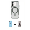 MARSİLYAN™- iPhone 11 Kılıf Yadigar Klasik Özel Seri - Siyah Bilvis Hayalet Cam Ekran Koruyucu + Neon Fosforlu Kamera Lens - TU