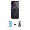 MARSİLYAN™- iPhone 11 Kılıf Yadigar Klasik Özel Seri - Siyah Bilvis Hayalet Cam Ekran Koruyucu + Neon Fosforlu Kamera Lens - YL
