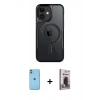 MARSİLYAN™- iPhone 11 Kılıf Yadigar Klasik Özel Seri - Siyah Bilvis Hayalet Cam Ekran Koruyucu + Neon Fosforlu Kamera Lens - YL